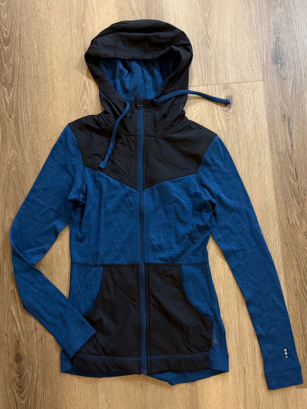 Smartwool Blue and Black Hooded Utility Jacket